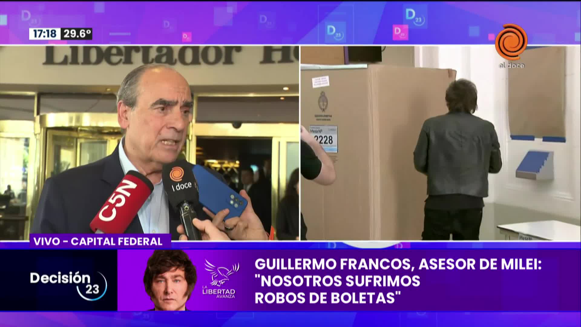 Asesor de Milei advirtió robo de boletas pero confía en la fiscalización