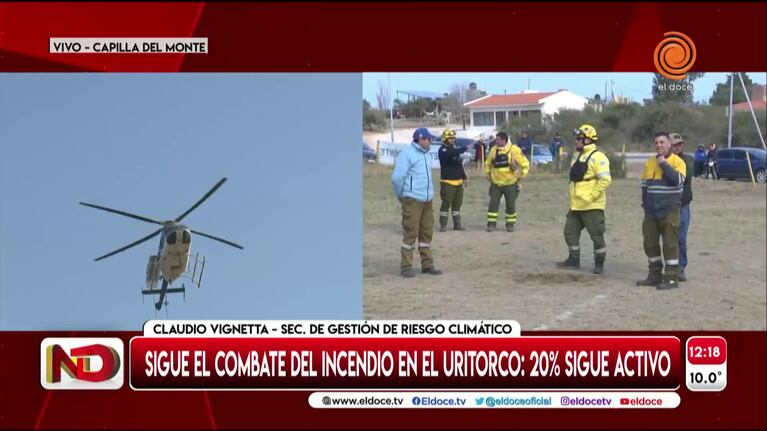 Intentan controlar el incendio del cerro Uritorco para que no avance a La Cumbre