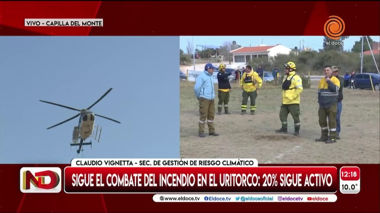 Intentan controlar el incendio del cerro Uritorco para que no avance a La Cumbre