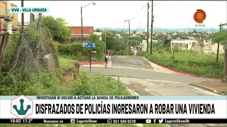 Disfrazados de policías, destruyeron la puerta de una casa