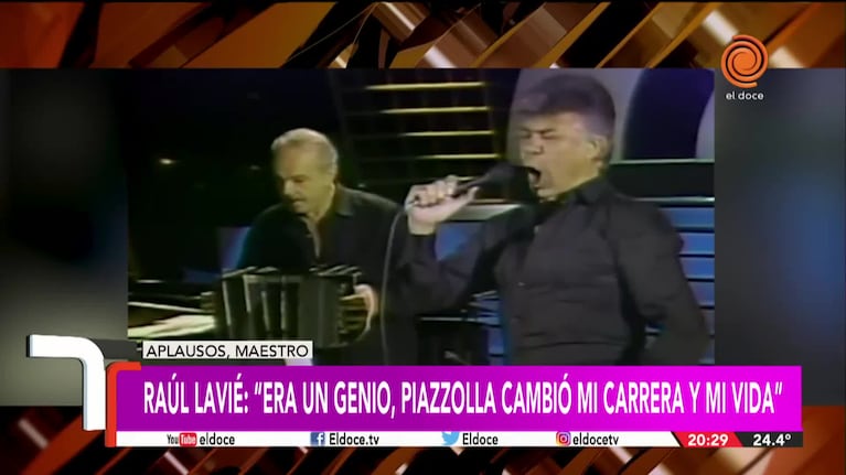 Raúl Lavié, sobre Piazzolla: "Era un genio, cambió mi carrera y mi vida"