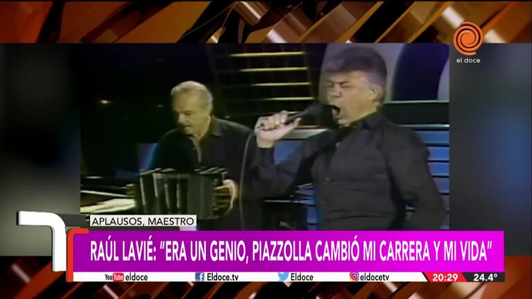 Raúl Lavié, sobre Piazzolla: "Era un genio, cambió mi carrera y mi vida"