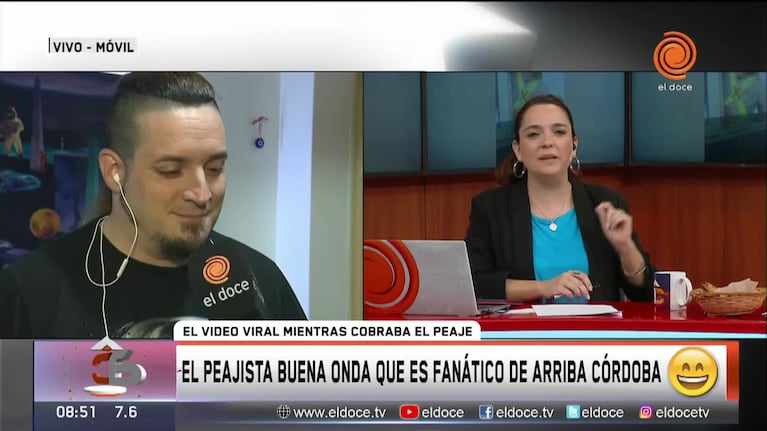 El peajista cordobés que se volvió viral por su buena onda