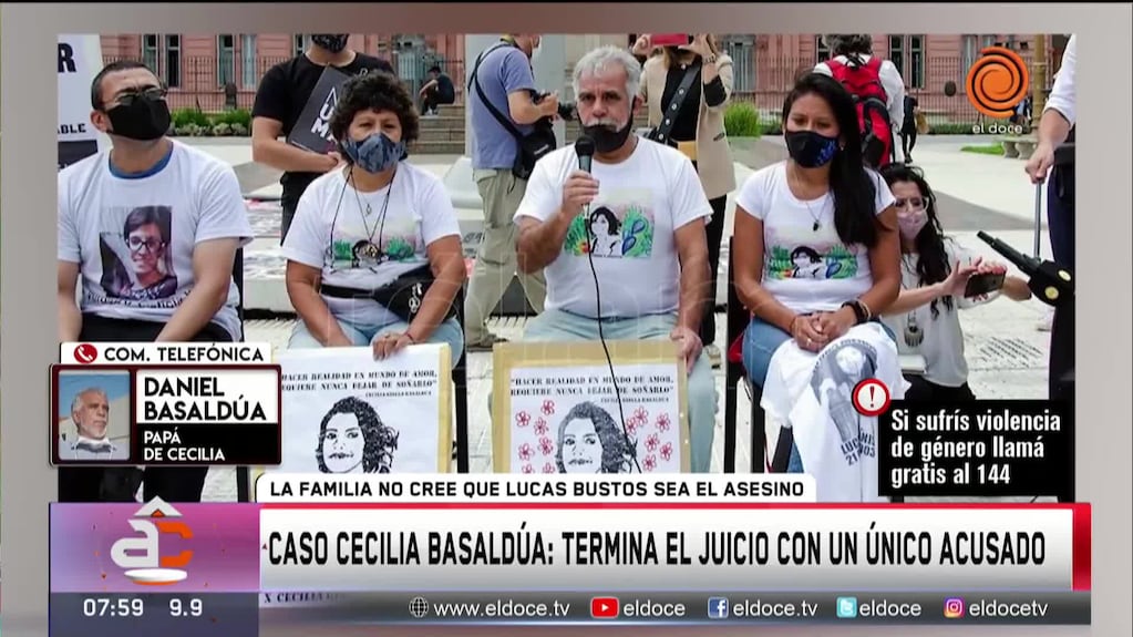 Femicidio de Cecilia Basaldúa: el papá pidió que no condenen al único acusado