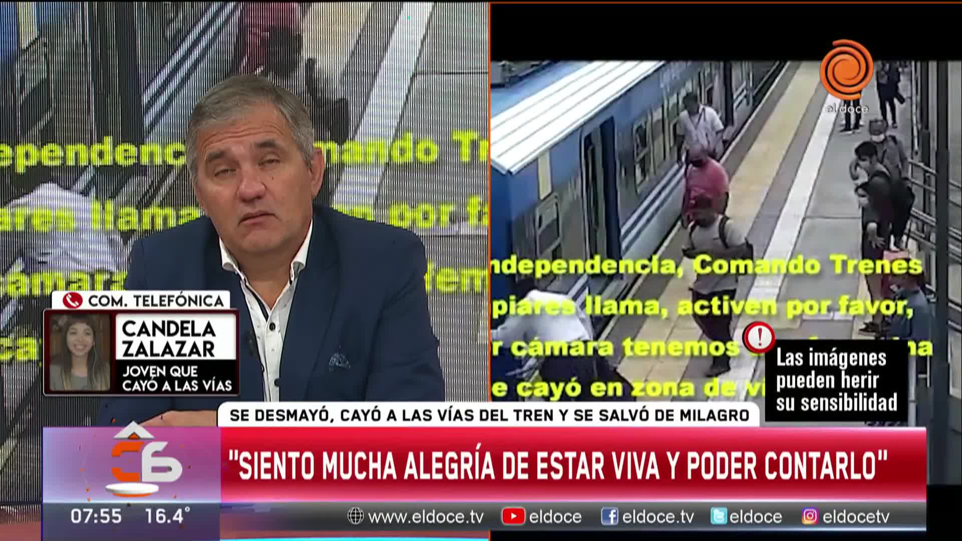 Habló la joven que cayó debajo de un tren y se salvó 