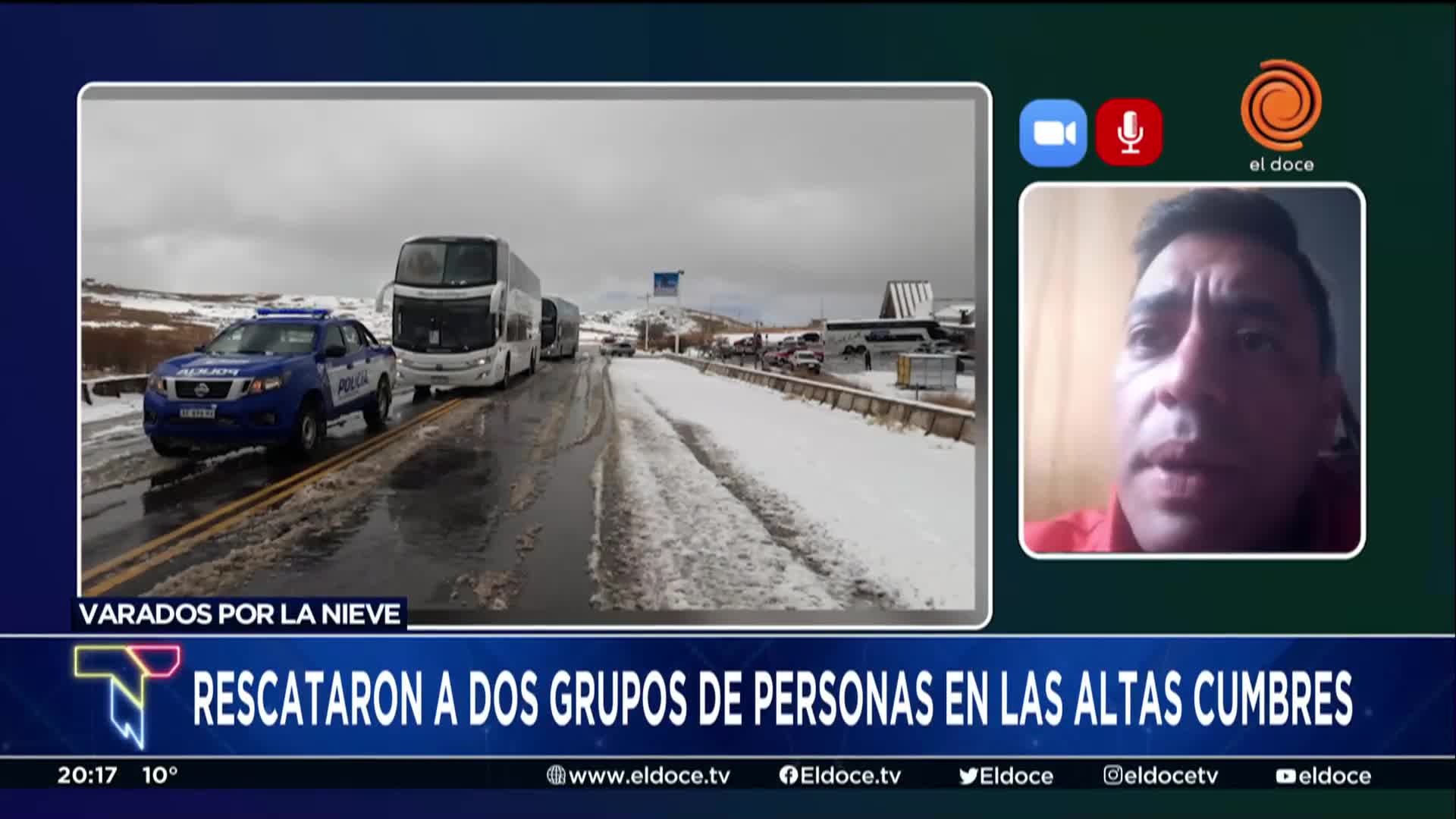 Rescataron a dos grupos de personas en las Altas Cumbres