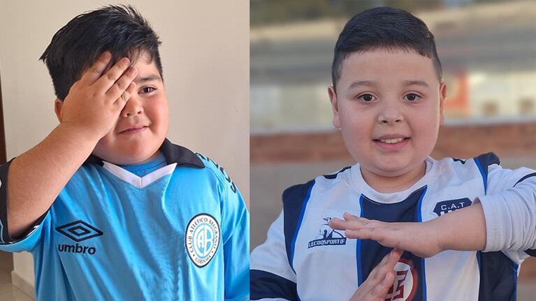 El ping pong a Fran y Paul, los mini hinchas virales en la previa del clásico Talleres-Belgrano