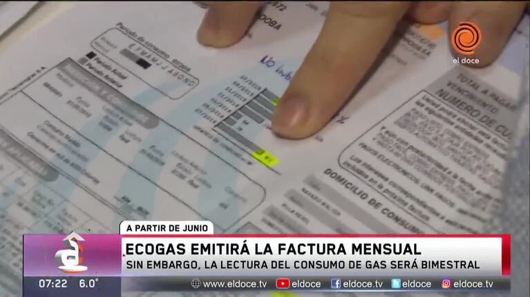 Ecogas emitirá su factura de forma mensual