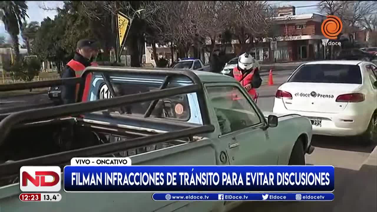 Oncativo: filman infracciones de tránsito para evitar discusiones 