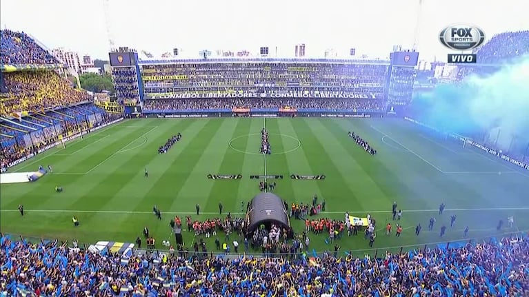 Boca-River: la salida de los jugadores a la cancha