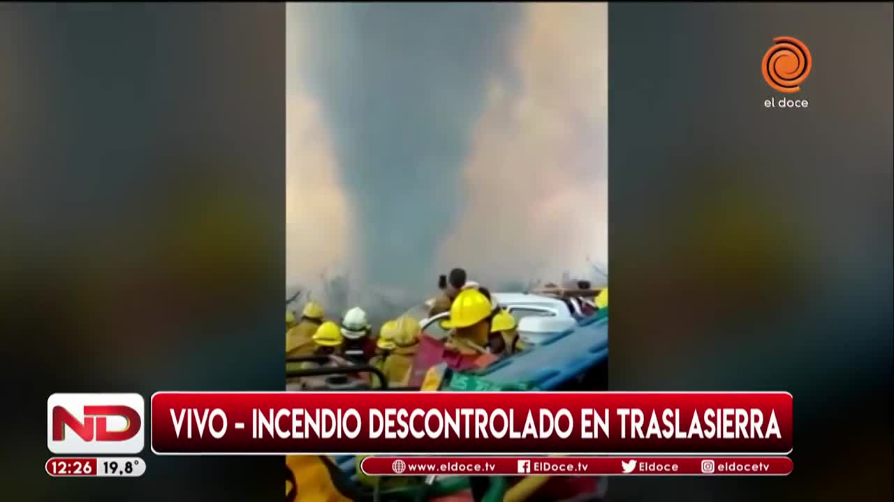 Incendio descontrolado en Traslasierra