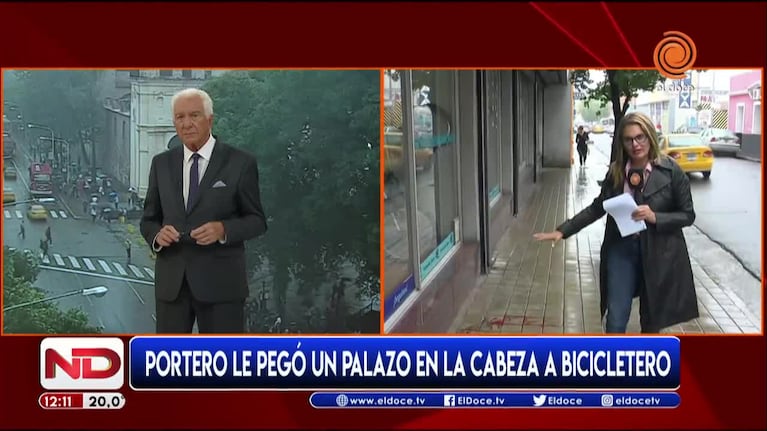 Un portero le pegó un palazo en la cabeza a un bicicletero