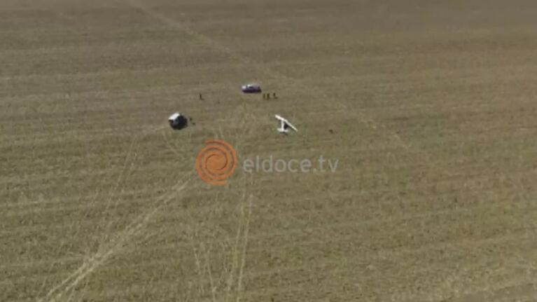 El accidente aéreo en Lozada, desde el drone