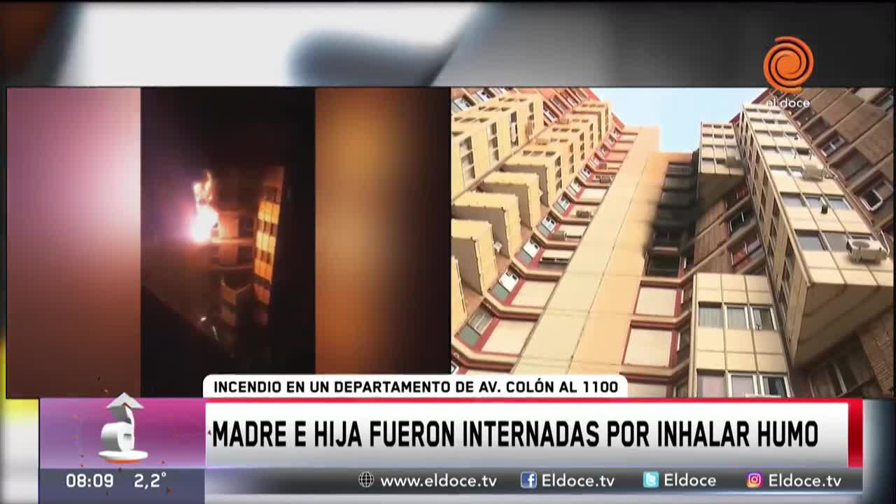 Impresionante incendio en un departamento de avenida Colón