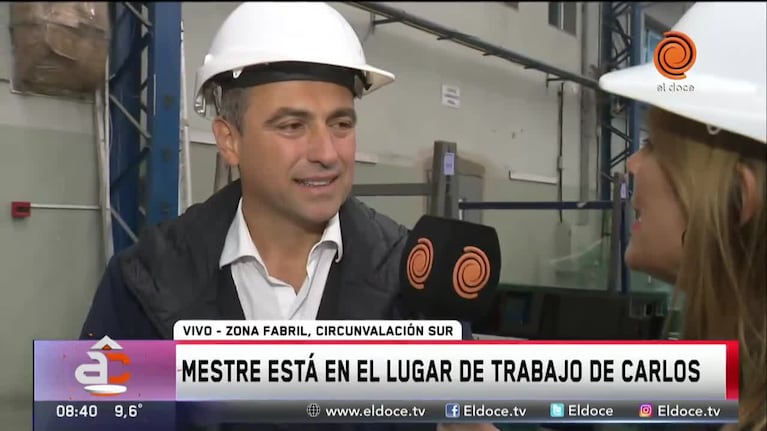 Mestre visitó a Carlos Duarte en su trabajo