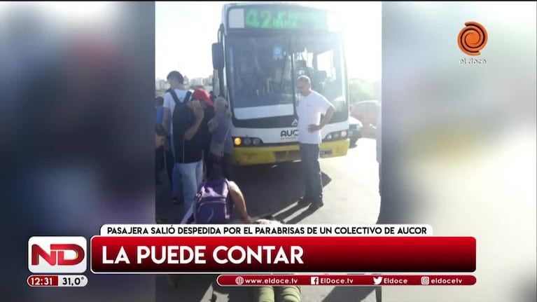 Una joven salió despedida por el parabrisas del colectivo: "Venía muy fuerte"