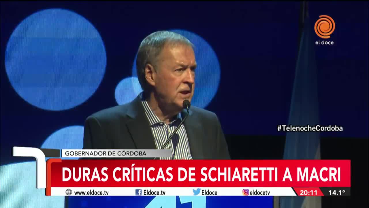 Schiaretti cuestionó a Macri tras su paso por Córdoba