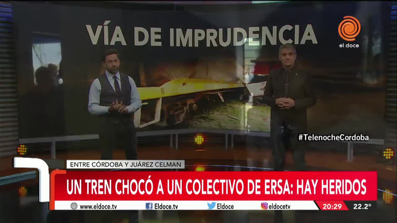 Un tren chocó a un colectivo de ERSA