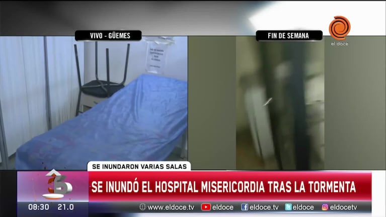 El reclamo de médicos del Hospital Misericordia tras la filtración de agua por los techos