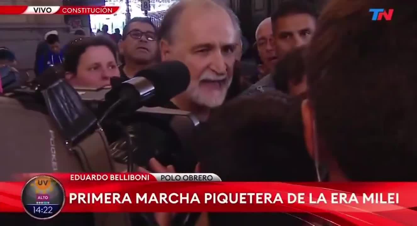 Belliboni agredió a un cronista antes de la marcha