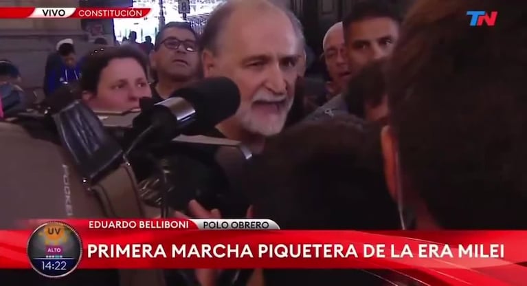 Belliboni agredió a un cronista antes de la marcha