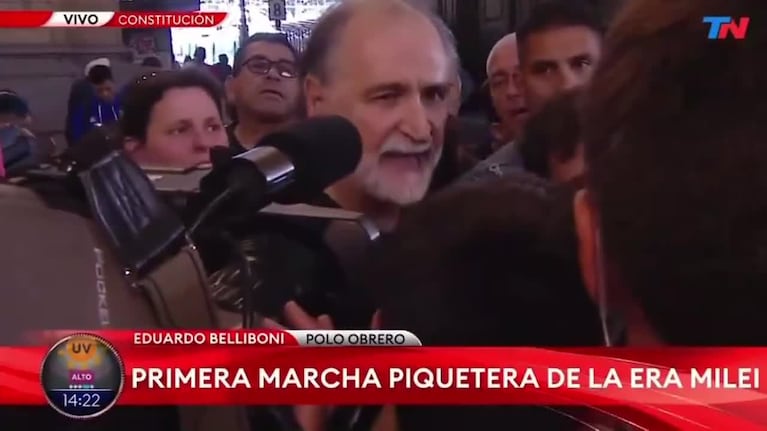 Belliboni agredió a un cronista antes de la marcha