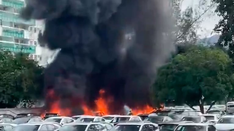 Incendio tras el terrible choque de helicópteros
