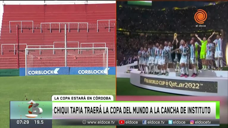 La Copa del Mundo será exhibida en la cancha de Instituto