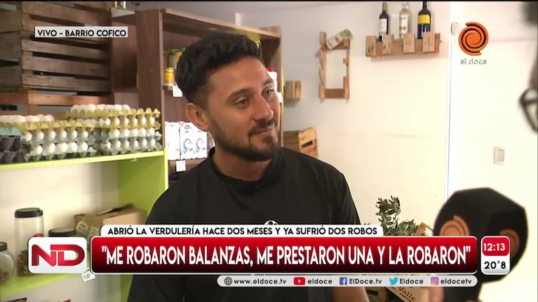 El llanto de un verdulero tras el segundo robo en una semana
