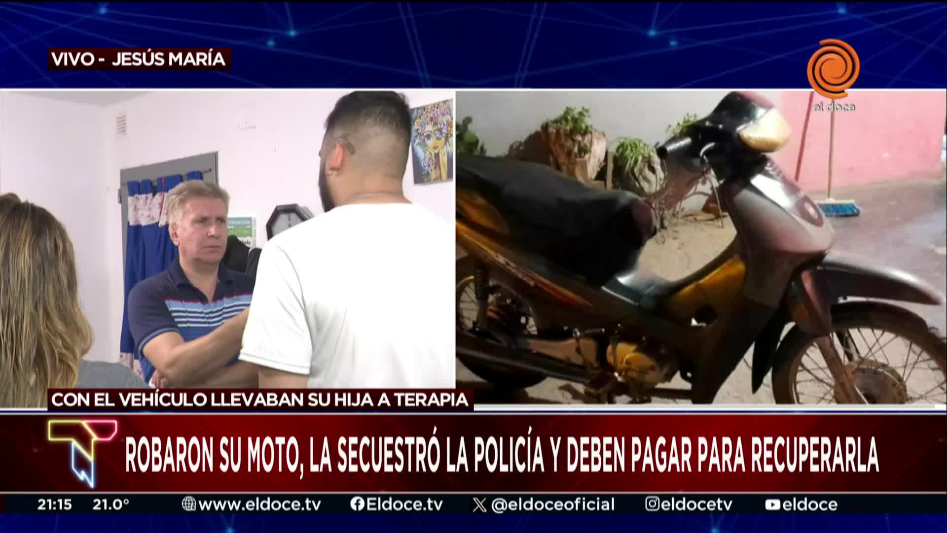 La impotencia por el robo de la moto que usaban para llevar a su hija a terapia