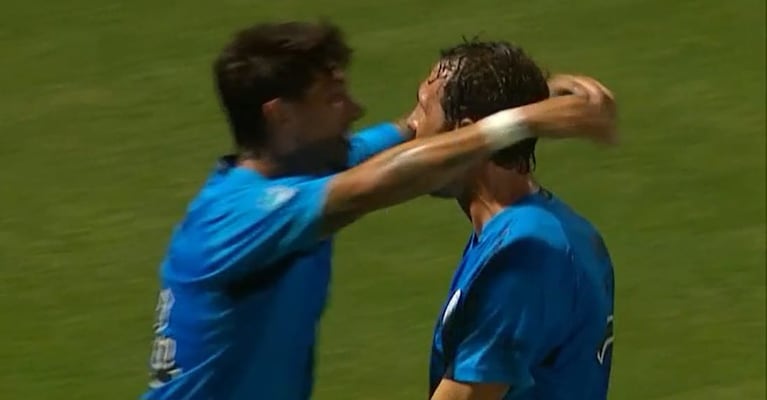 Belgrano abrió el marcador con Rigoni tras una pelota parada