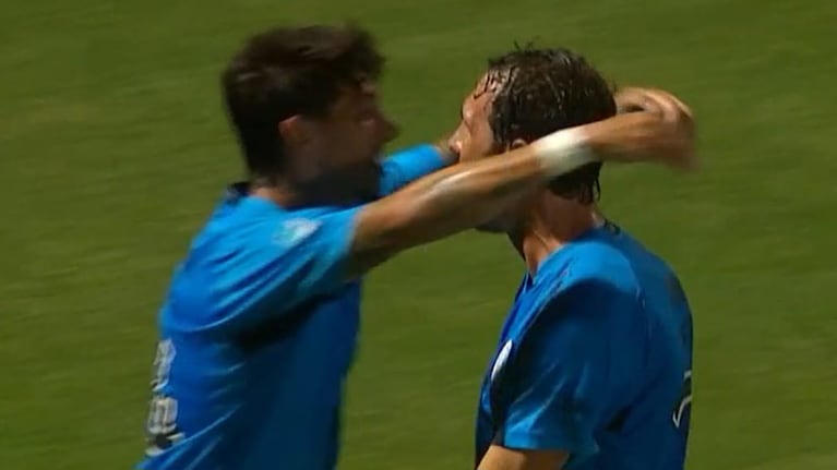 Belgrano abrió el marcador con Rigoni tras una pelota parada