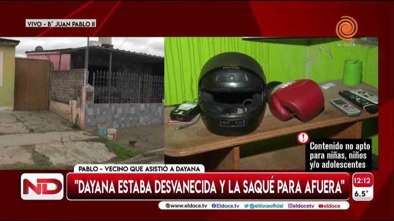 El vecino contó cómo rescató a Dayana Sánchez del fuego