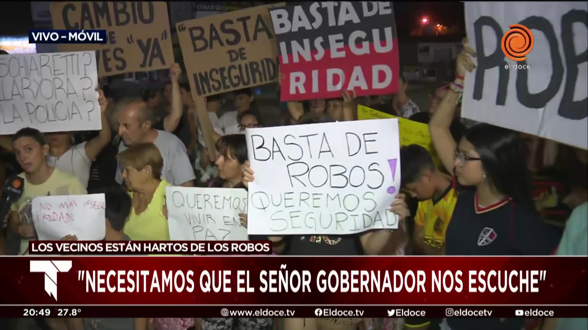 "Basta de inseguridad": multitudinaria marcha en barrio Los Boulevares