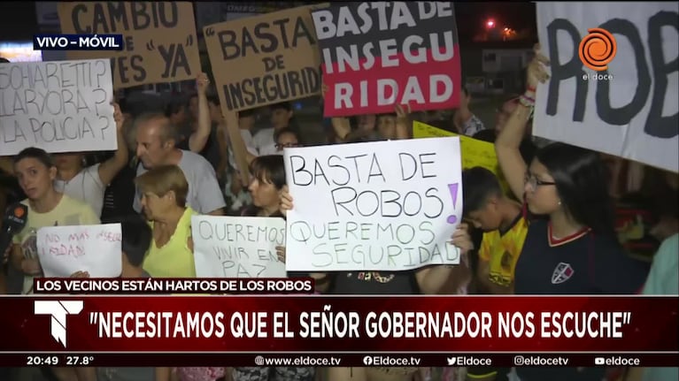 "Basta de inseguridad": multitudinaria marcha en barrio Los Boulevares