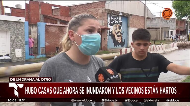 Más problemas en Villa Páez: la lluvia se llevó los caños de las obras
