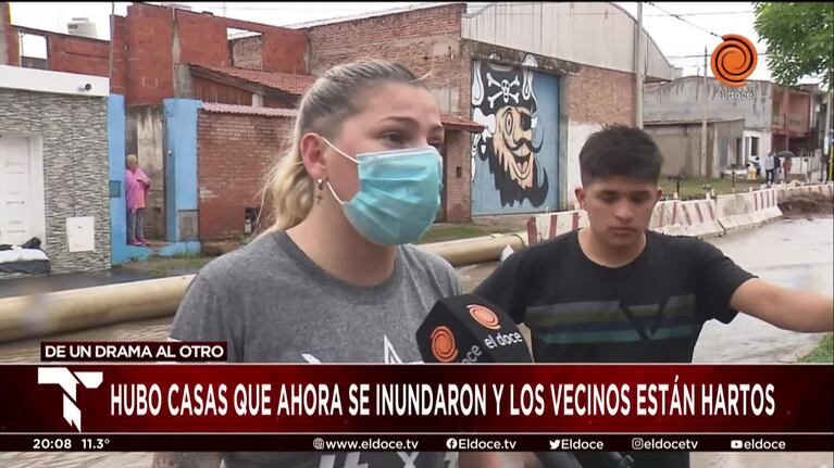 Más problemas en Villa Páez: la lluvia se llevó los caños de las obras