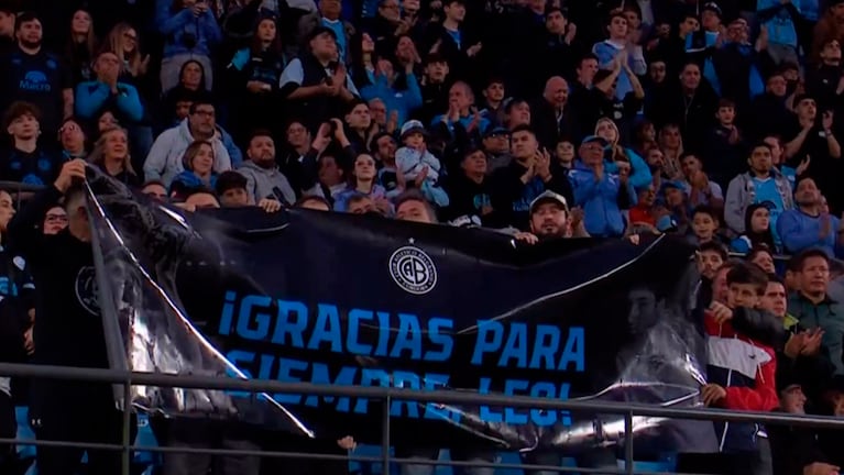 “Gracias para siempre”: así fue el homenaje a Messi en el partido de Belgrano en Alberdi