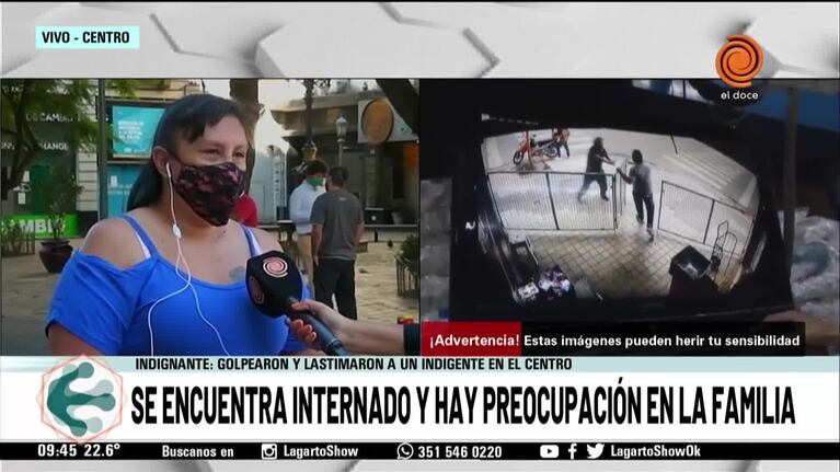 Así agredieron a un indigente en Córdoba
