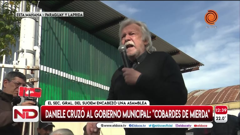 La advertencia de Rubén Daniele en la protesta del Suoem