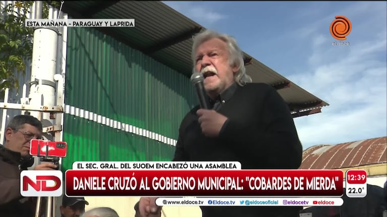 La advertencia de Rubén Daniele en la protesta del Suoem