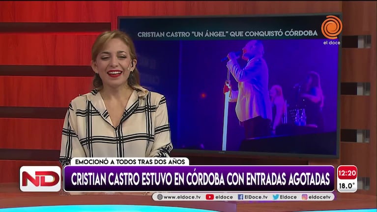 Cristian Castro volvió a Córdoba y emocionó a sus fans