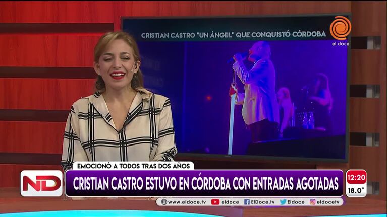 Cristian Castro volvió a Córdoba y emocionó a sus fans