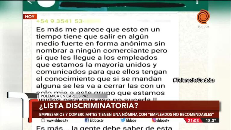 Podrían denunciar ante el INADI la lista de "empleados no recomendables"