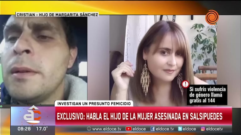 Habló el hijo de la mujer asesinada a golpes en Salsipuedes