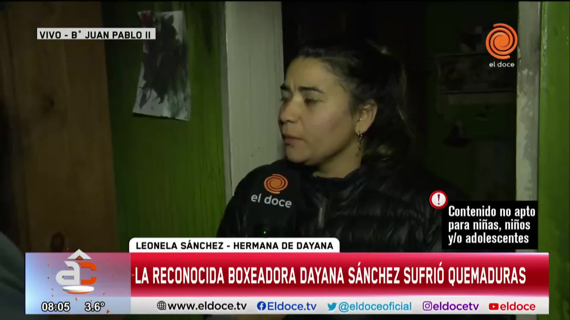 La hermana de la boxeadora Sánchez contó cómo se originó el incendio