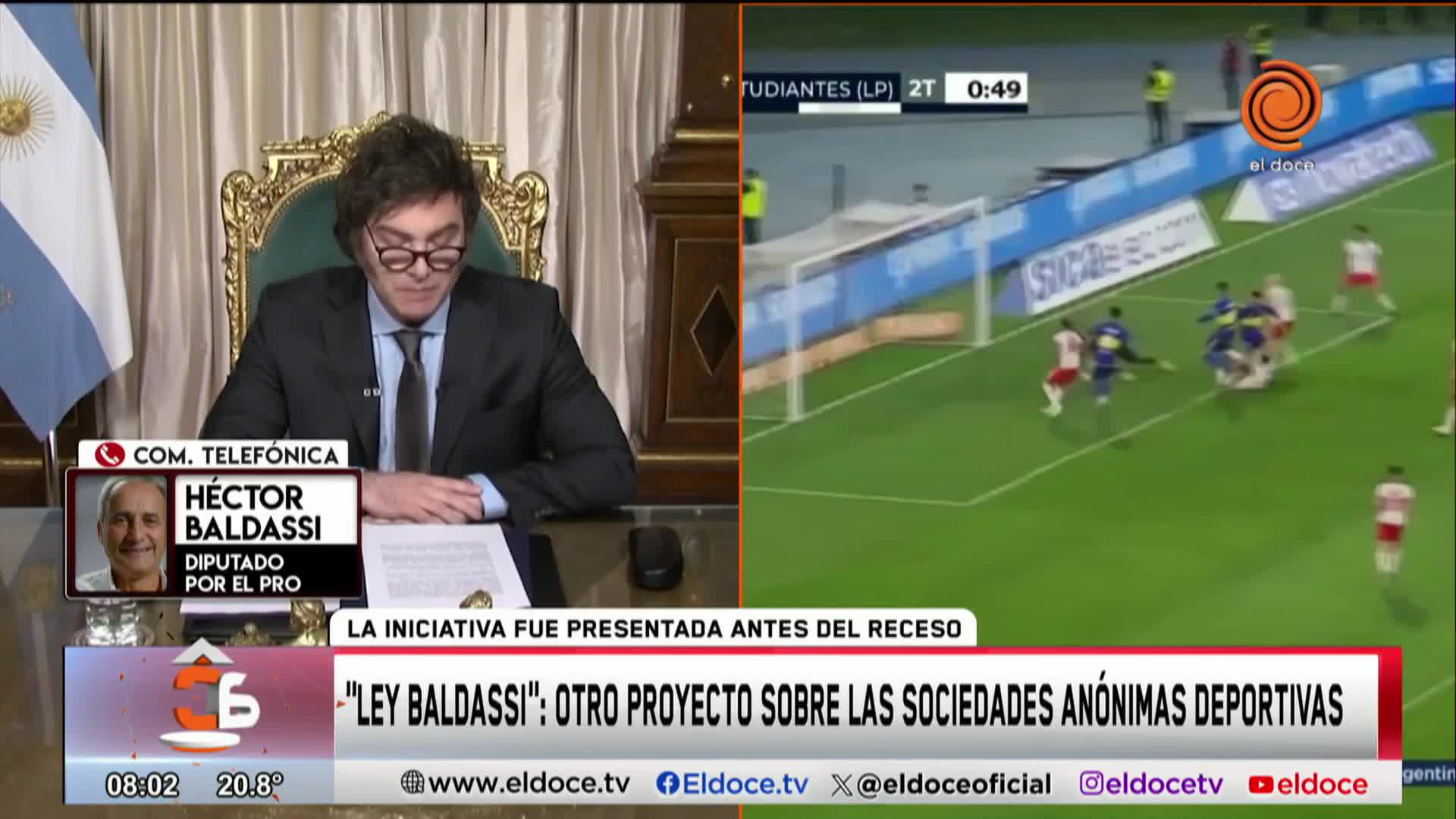 Baldassi defendió la creación de las sociedades anónimas en el fútbol