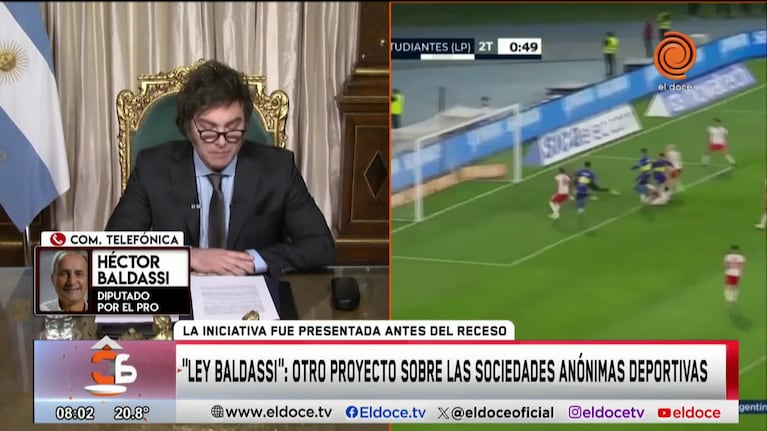 Baldassi defendió la creación de las sociedades anónimas en el fútbol