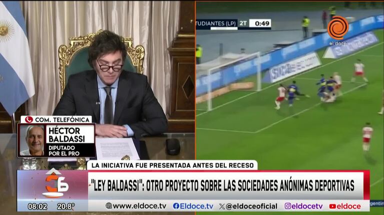 Baldassi defendió la creación de las sociedades anónimas en el fútbol