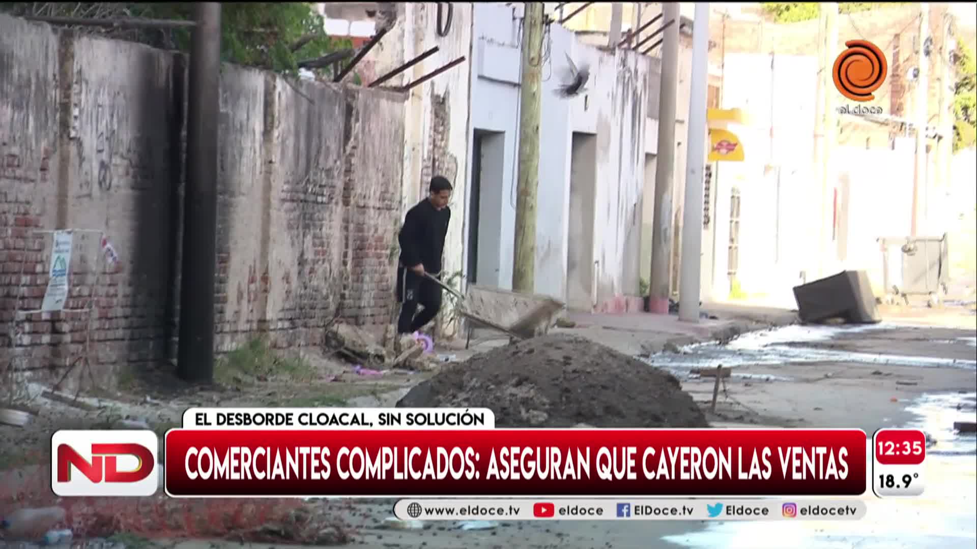 Cloacas explotadas en barrio Alberdi: los comerciantes, sin ventas